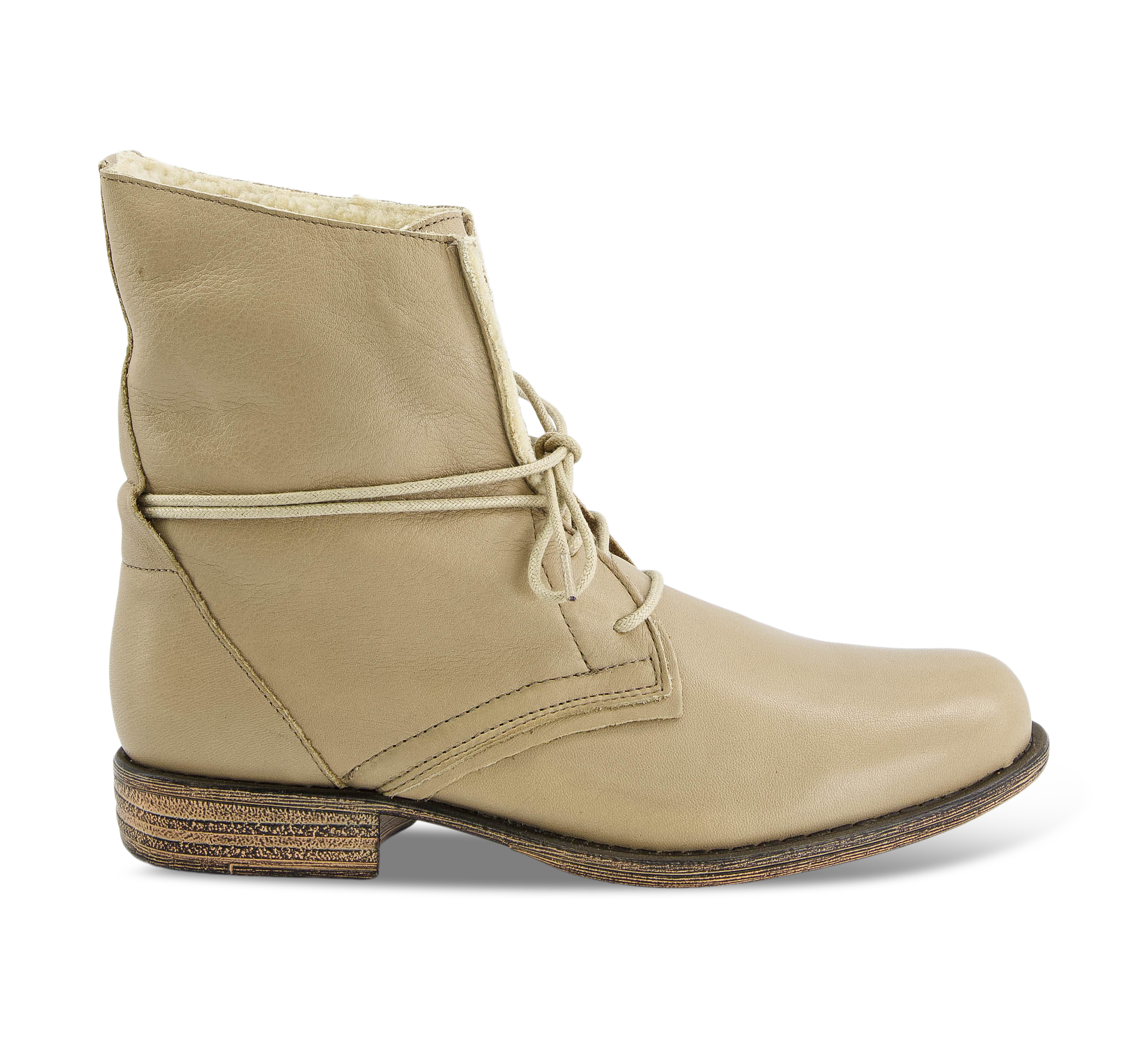 1874 by Walder Schnürstiefel beige/taupegrau