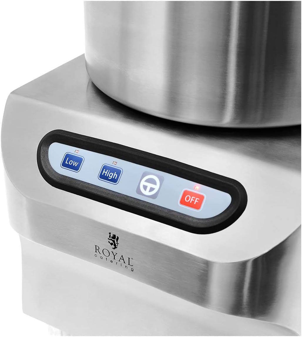 Royal Catering Tischkutter Edelstahl 2200 W 2 Geschwindigkeiten 1500/2200 U/min 18 l Pulse-Funktion Deckel mit Einfüllöffnung Fleischkutter Küchenkutter Tischkutter