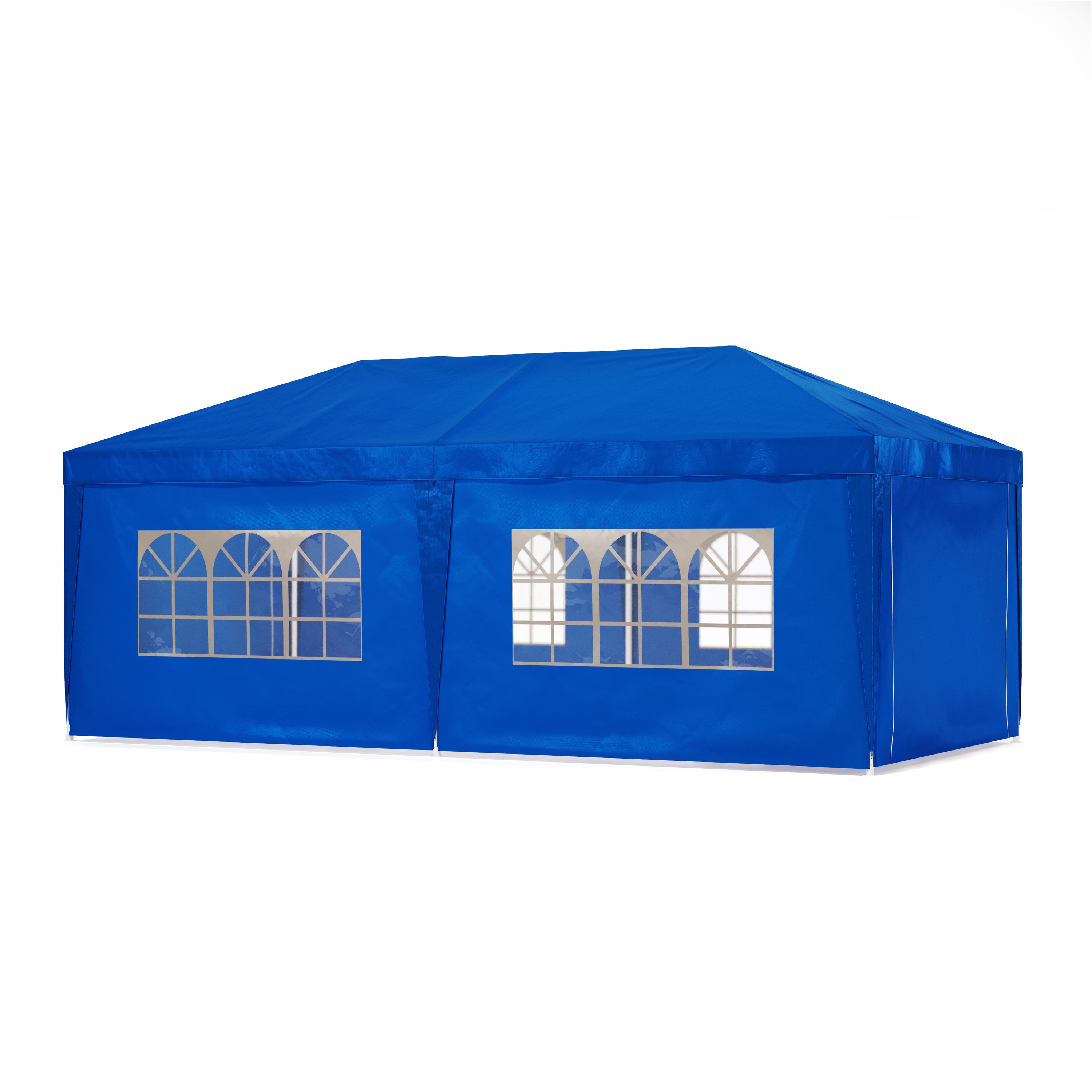 Pavillon LINU 6 x 3 m blau inkl. 6 Seitenwände
