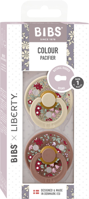 BIBS x Liberty Colour Smokk 2-Pack Lateks Str 1 Rund, Chamomile Lawn/Woodchuck Mix