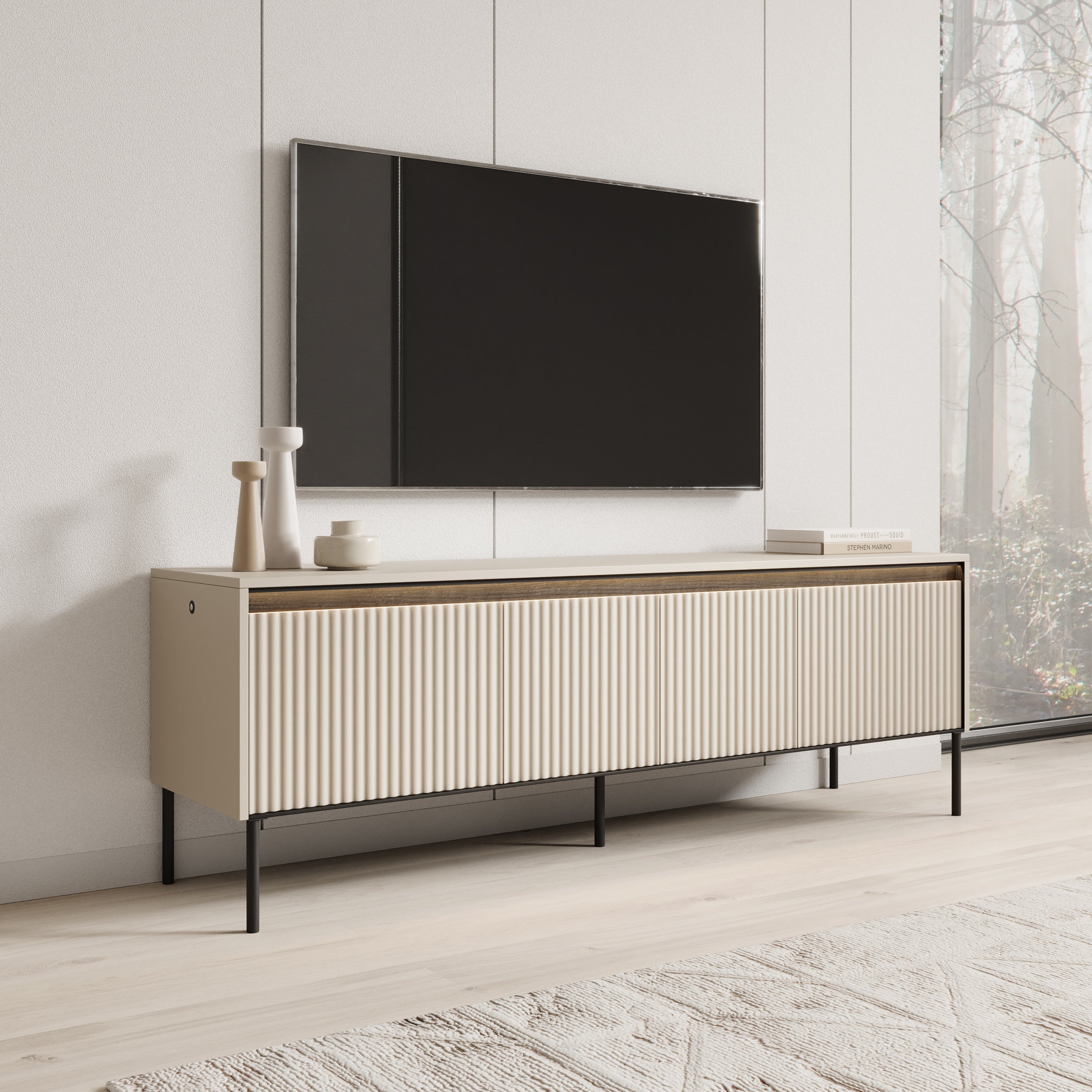 Timoteo - TV-Meubel - Beige - 167x40x56 cm