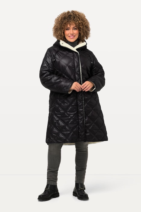 Wende-Steppjacke, Webpelz/Stepp, 2-Wege-Zipper