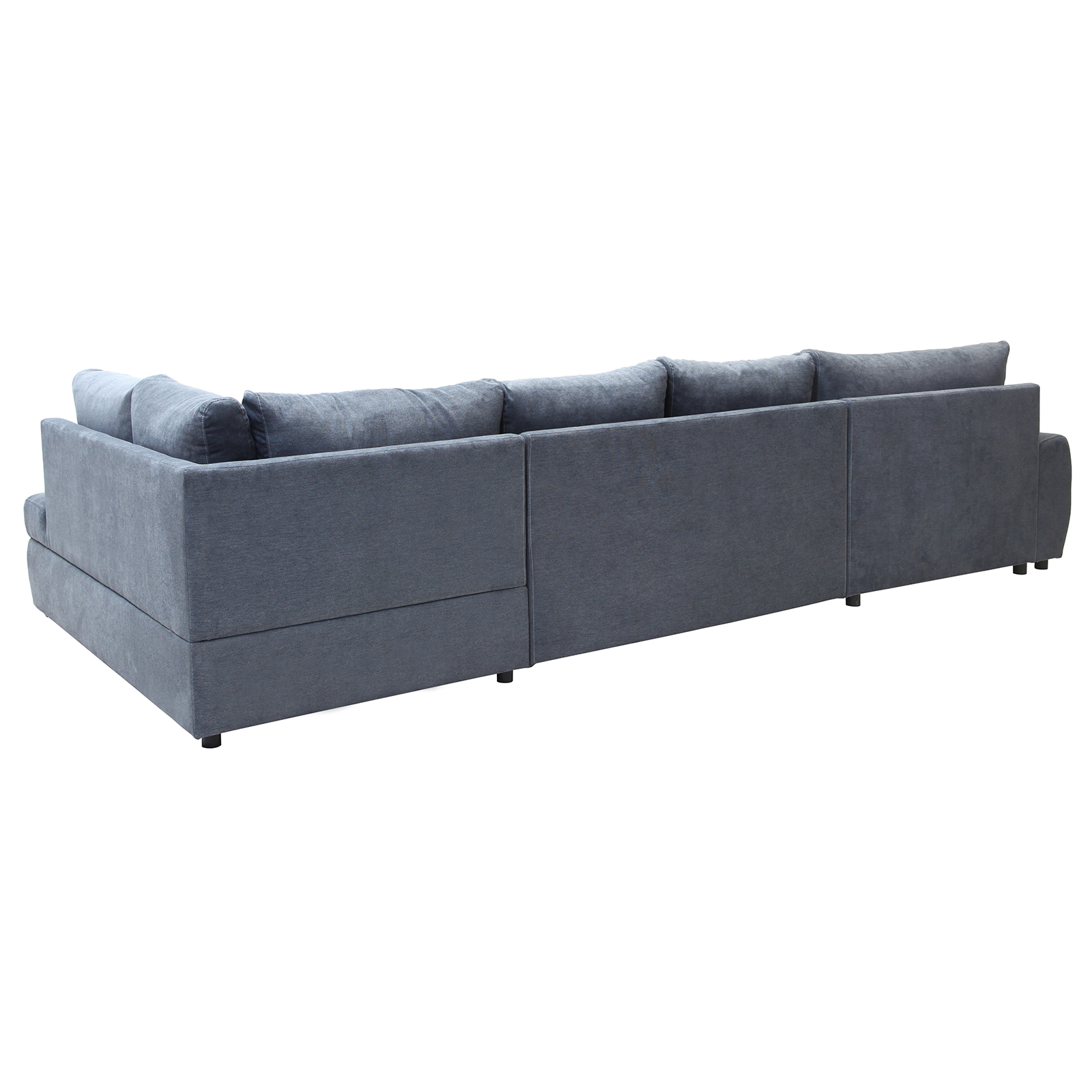 Wohnlandschaft - steel - 2 Staukästen - Ottomane links