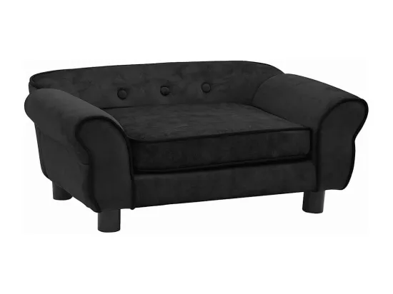 Canapé pour chien Noir 72x45x30 cm Peluche