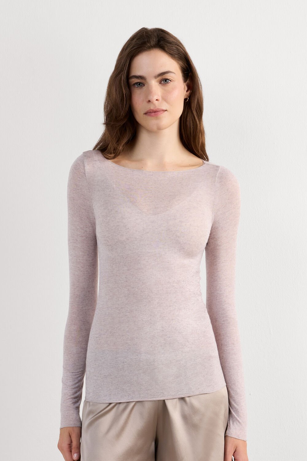 Blusa ultraleve de cashmere com decote canoa
