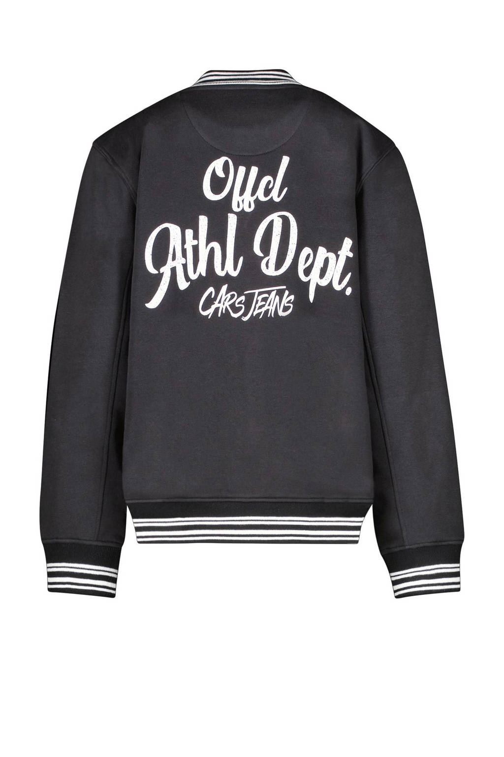 Cars sweatvest BRAVES met backprint zwart/wit