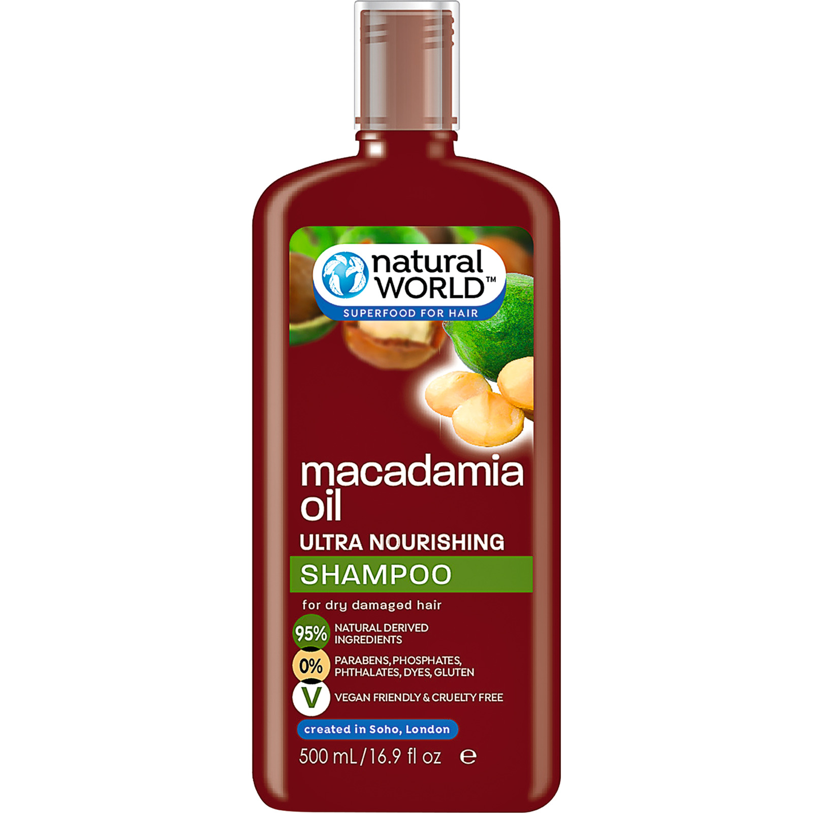 Natural World Shampoo Macadamia Oil 500 ml