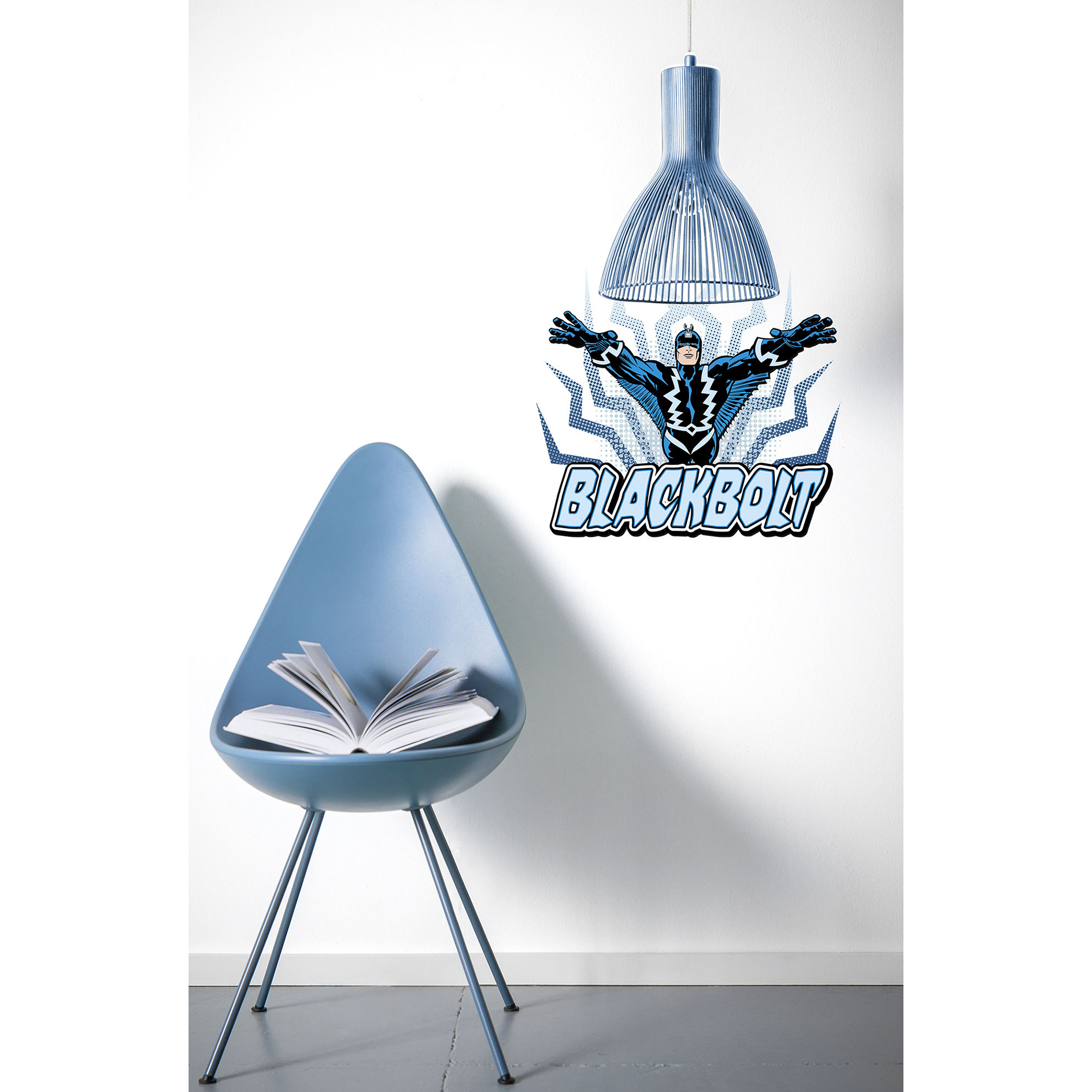 Wandtattoo BLACKBOLT COMIC CLASSIC - schwarz-blau - 50x70 cm