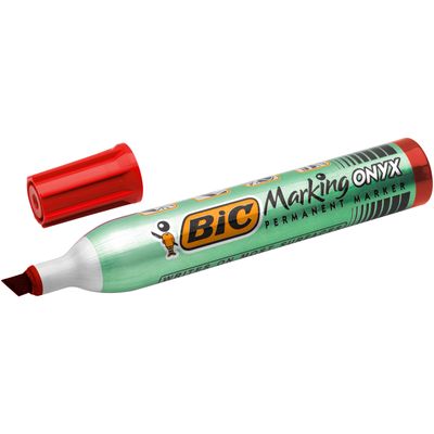 BIC ONYX 1591 - Marqueur permanent - pointe biseau - rouge