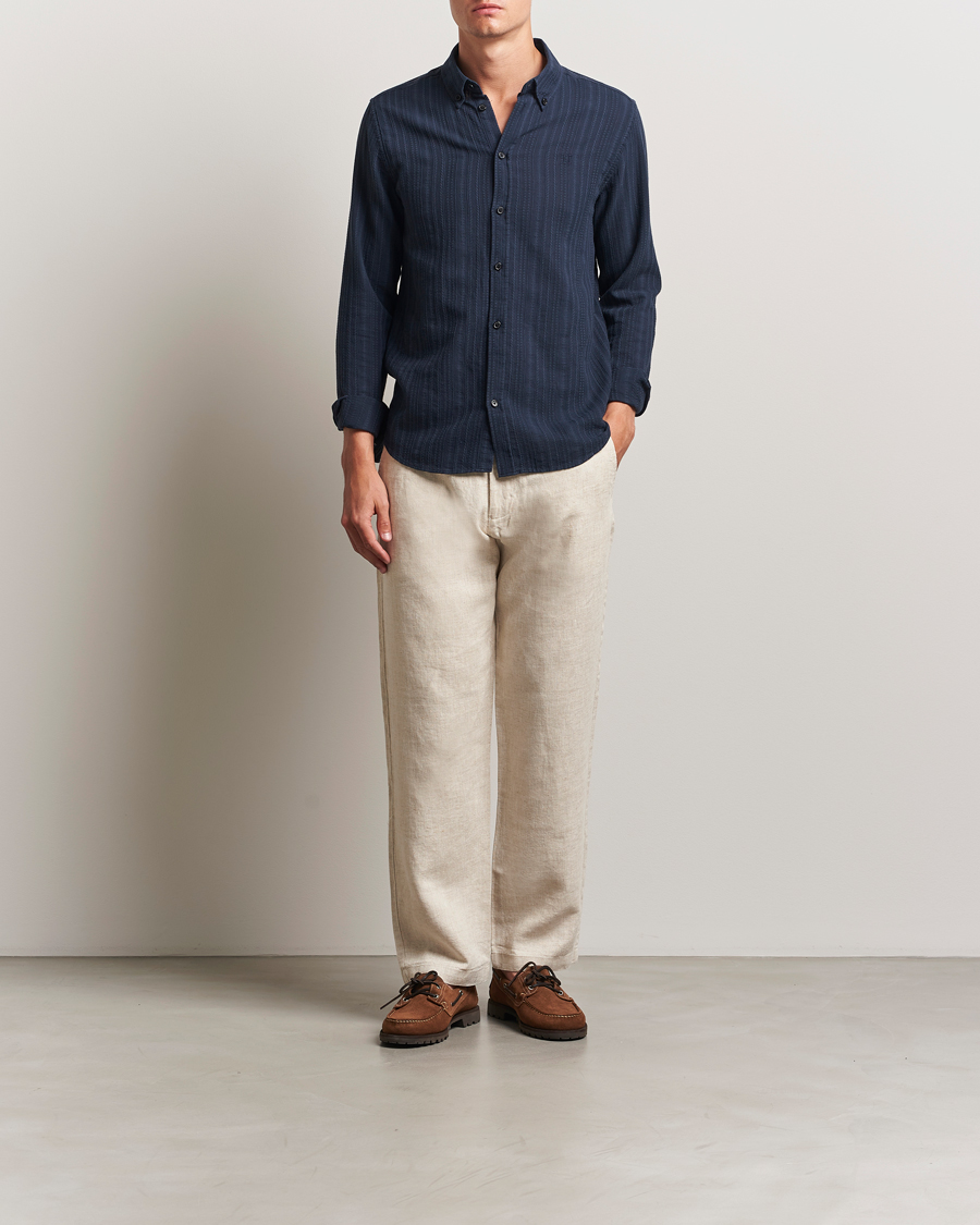 NN07 Aden Regular Fit Linen Trousers Oat