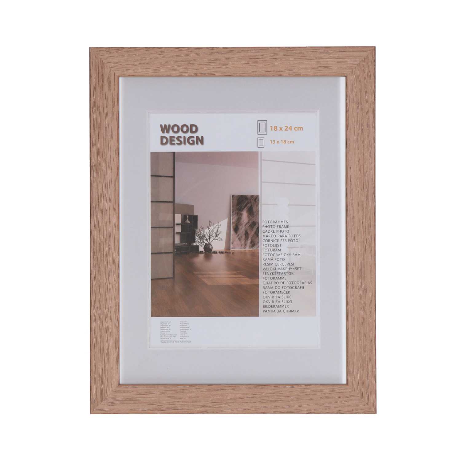 Bilderrahmen Milano aus Holz mit Passepartout 18 x 24 cm / 13 x 18 cm 4fach