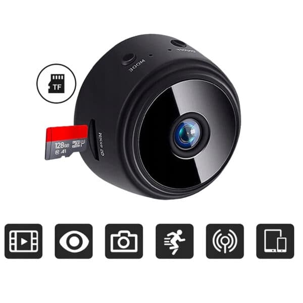 Mini WIFI overvåkingskamera | Trådløst 1080p HD spionkamera med vidvinkel og magnetisk feste