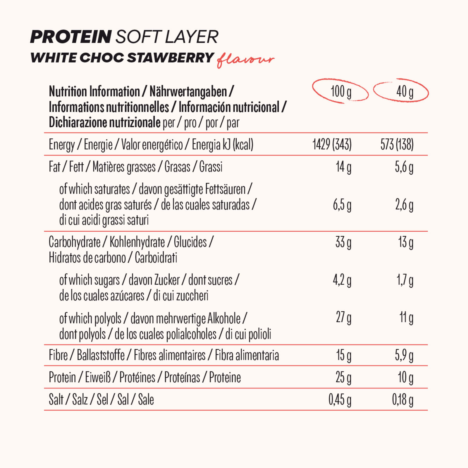 Protein Soft Layer - 12x40g - White Chocolate Strawberry