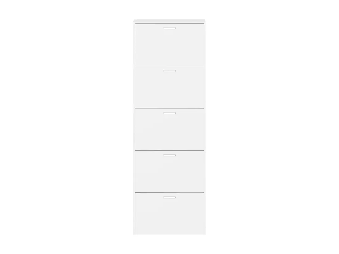 Étagère en bois VCM Kipper Étagère à chaussures Armoire à chaussures Basculement 5 Sulos XL (Blanc)