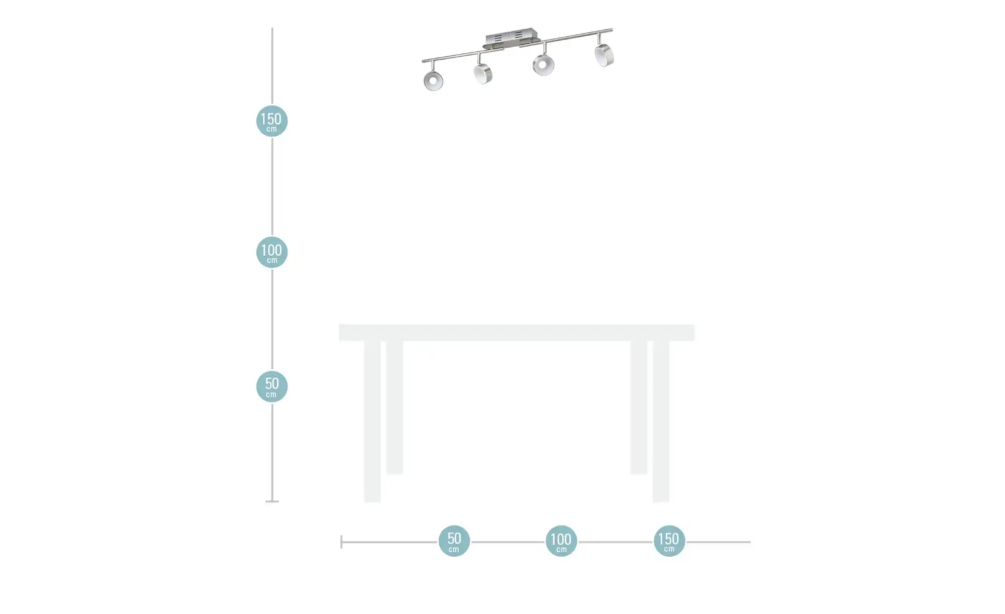 KHG LED-Spot, 4-flammig Nickel matt