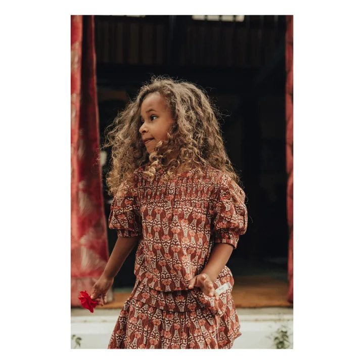 Baje Studio Blouse Katherine Tissée | Rouge Brun