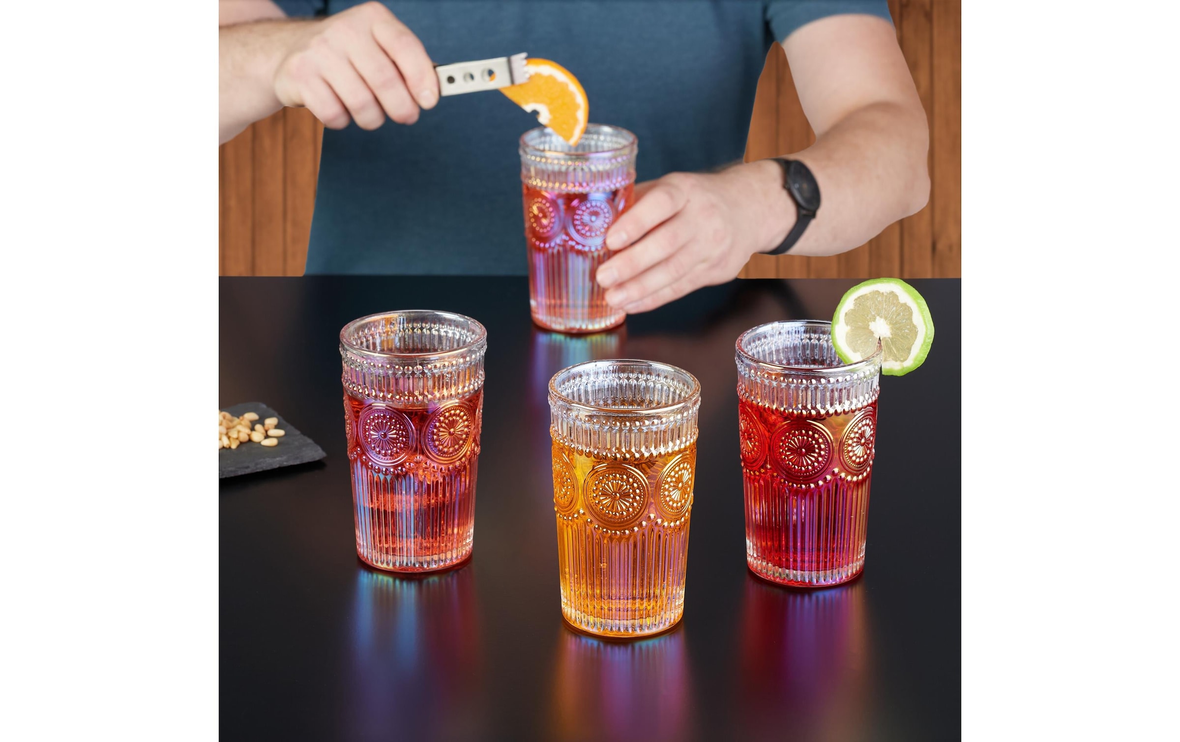 relaxdays Glas »Vintage 4er Set, 360 ml«