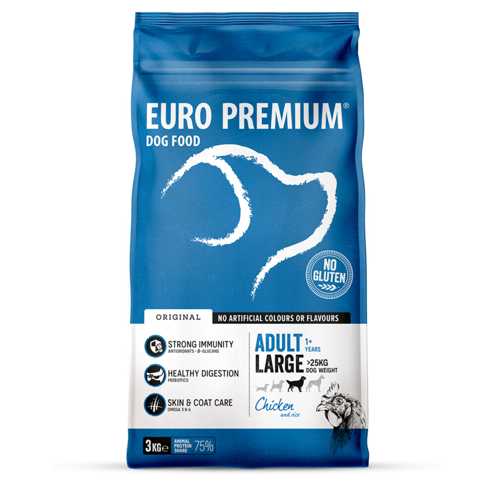 Euro-Premium Adult Large Kip - Rijst3 kg