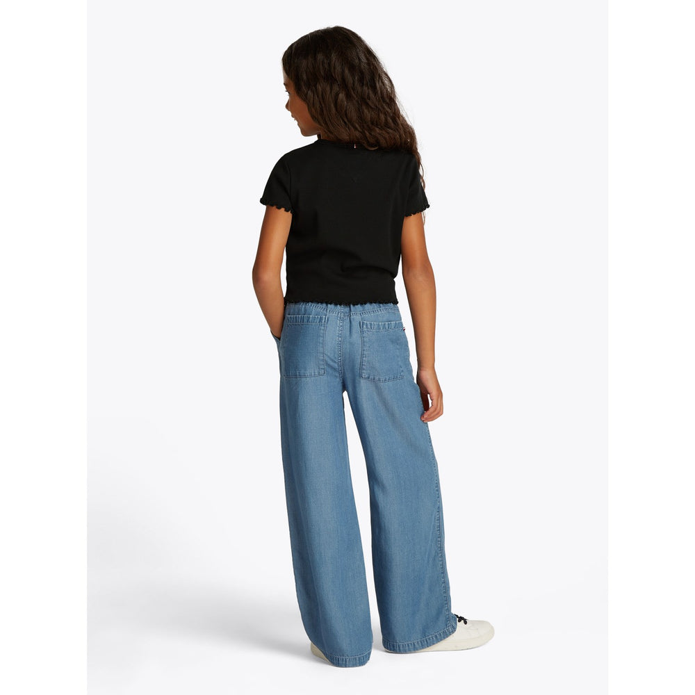 Køb Tommy Hilfiger Black Essential Rib Top SS