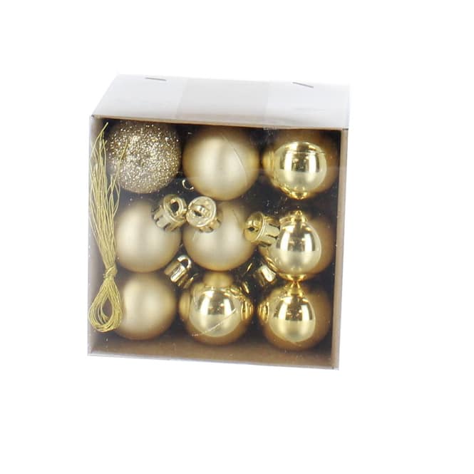 Christbaumkugeln gold - bruchsicher - ø ca. 3 cm - 18 Stück