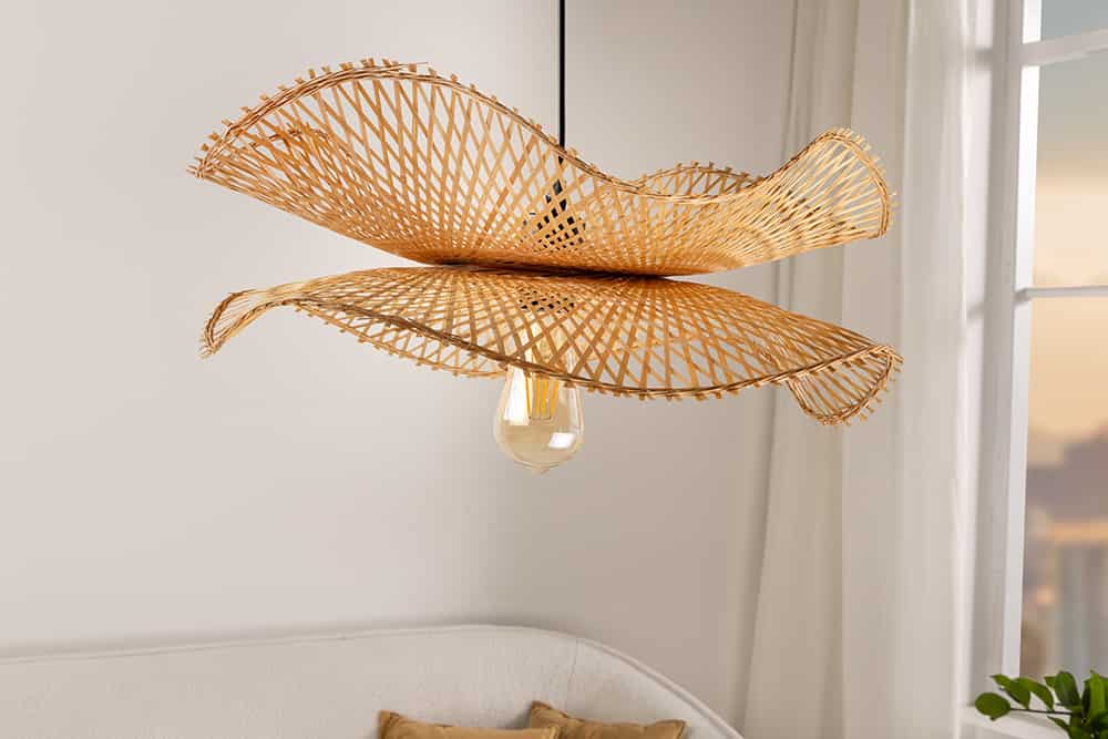 Geflochtene Hängeleuchte ORGANIC LIVING 50cm natur Bambus handmade