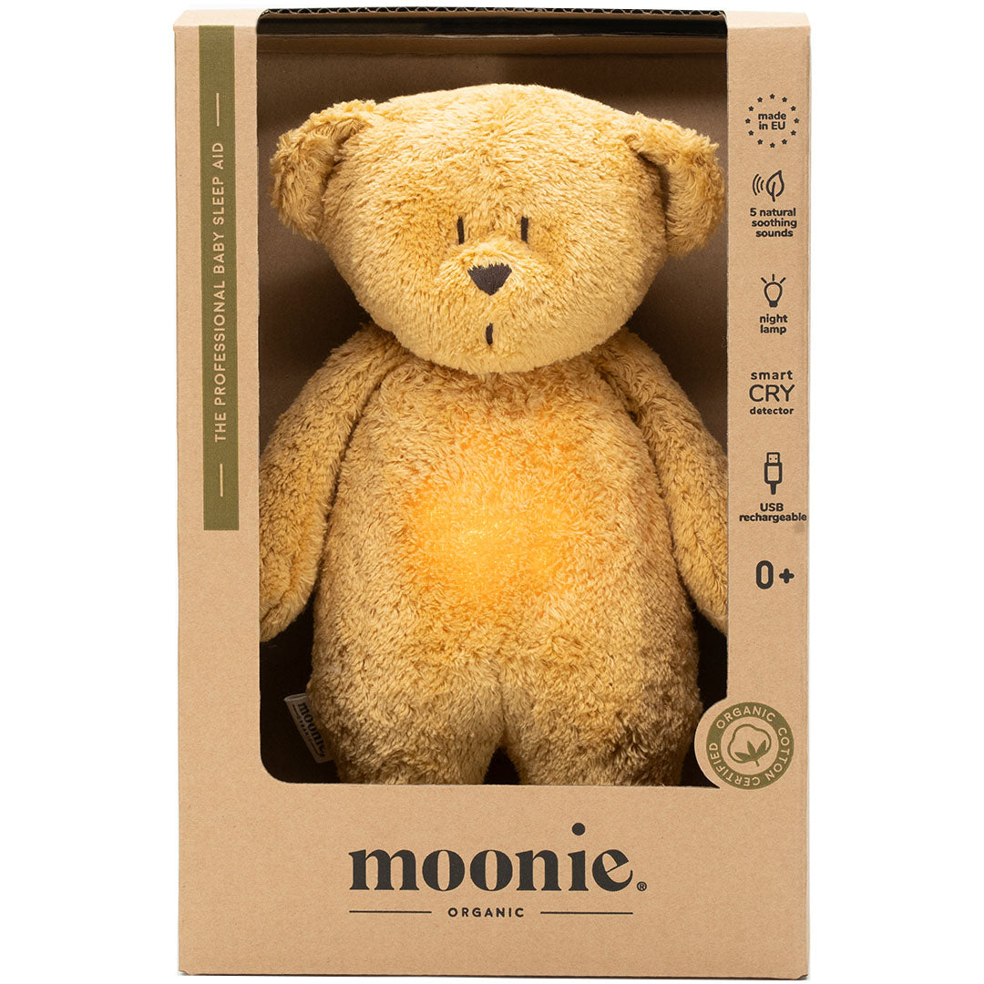 Moonie 2.0 next gen knuffelbeer met nachtlamp honey natur