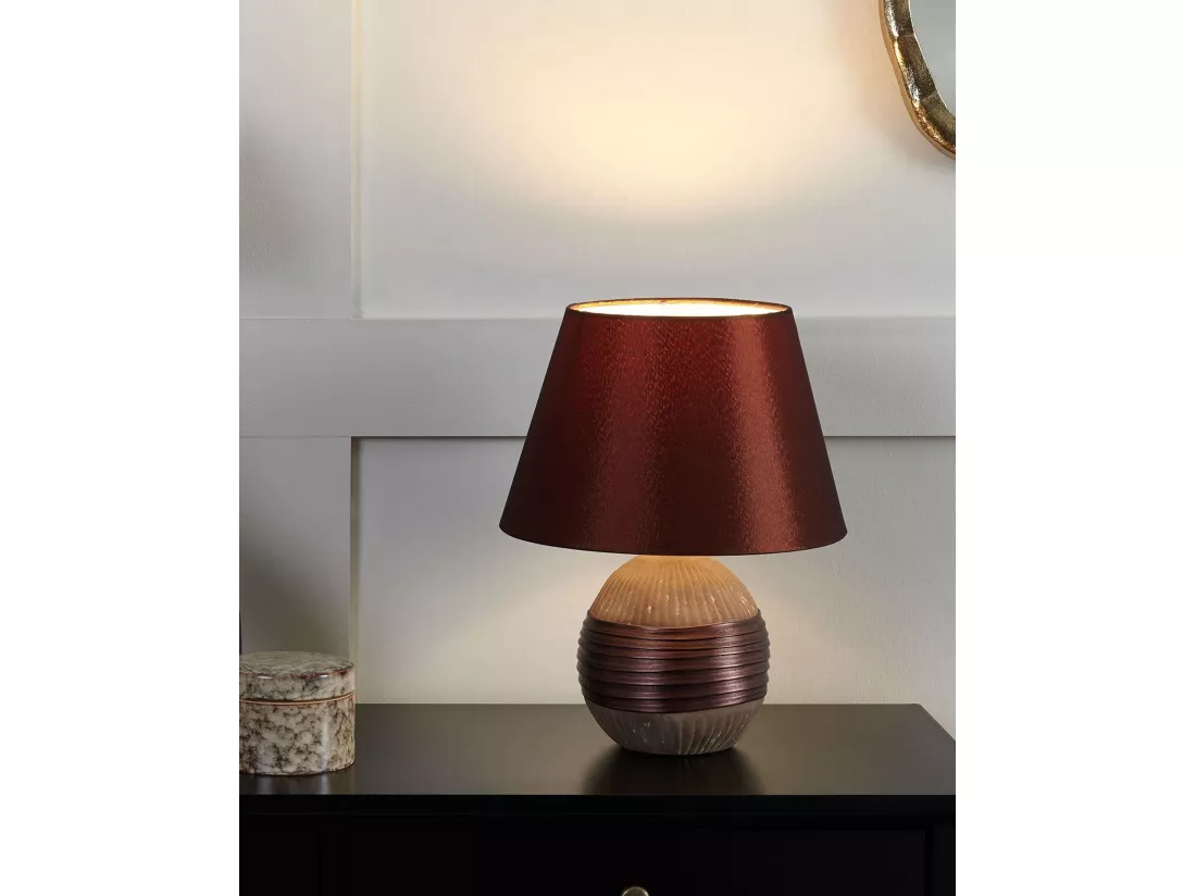 Lampe à poser SADO Porcelaine Marron