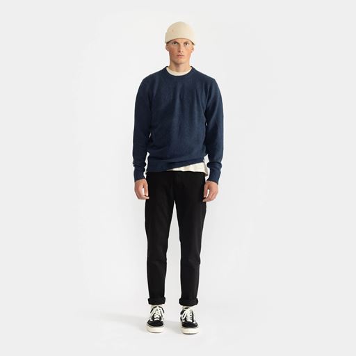 Revolution Crewneck Striktrøje, Darknavy, M