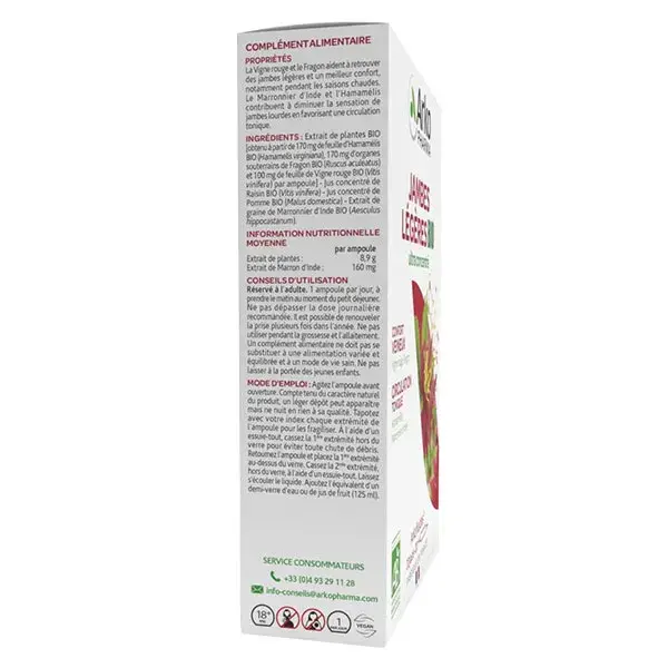 Arkopharma Arkofluides Light Legs Orgânico 20 ampolas