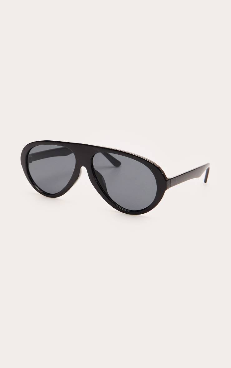 Noir Lunettes De Soleil Aviateur À Monture Surdimensionnée