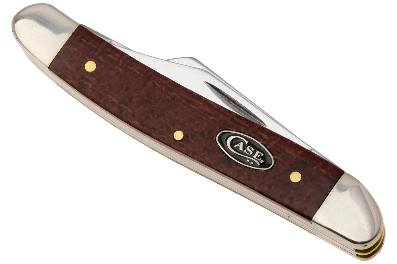 Case Medium Stockman Smooth Dark Red Burlap Micarta, 12272, 103087 CS zakmes