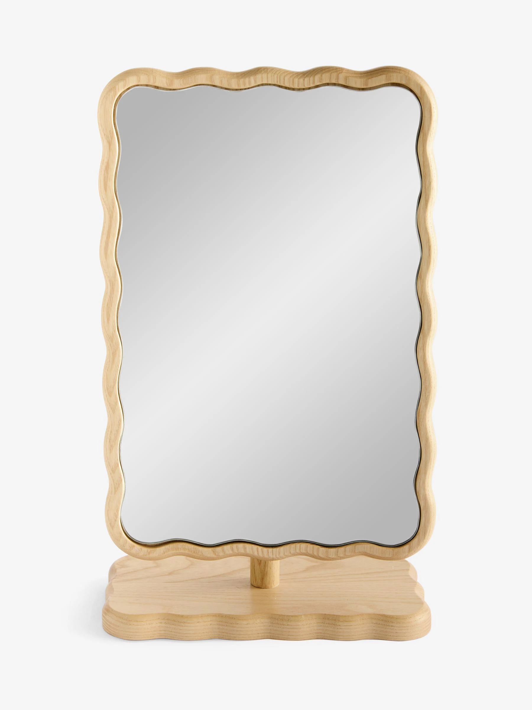Wooden Wavy Pine Dressing Table Mirror