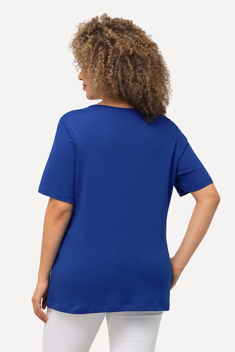 Shirt, doppellagige Vorderseite, Slim, Rundhals, Halbarm