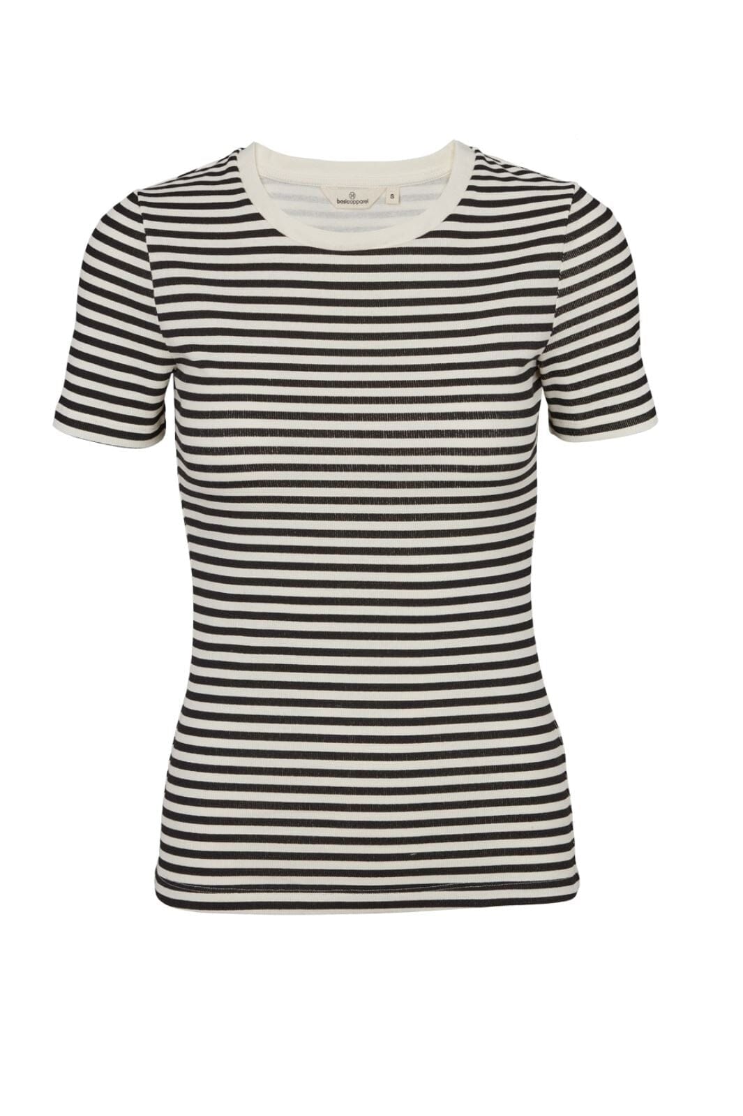 Basic Apparel Ludmilla SS O-Neck GOTS 029 whisper white black