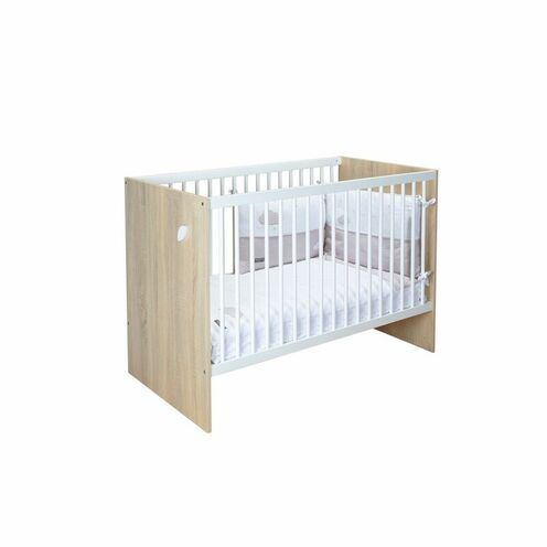 Chambre TRIO Lit 60x120 Commode Armoire EDEN Bois/Blanc - BEBE9 CREATION