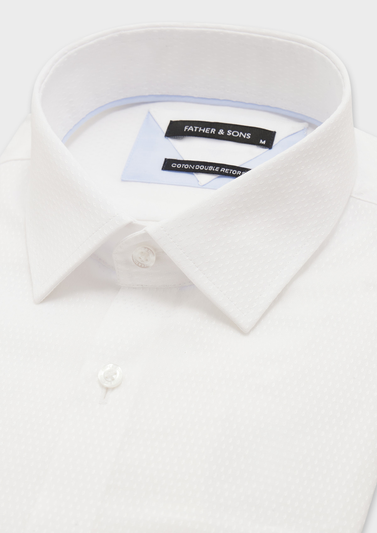 Chemise habillée Slim en coton façonné uni blanc