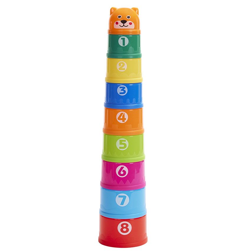 Lot de 9 tasses à empiler - Ecru