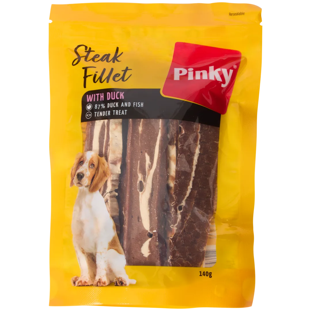Bâtonnets à mâcher pour chien Pinky Steak Fillets