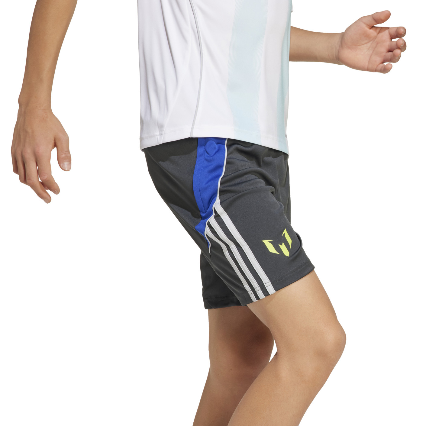 Adidas Messi Trainingsbroekje Kids Donkergrijs Neongeel Blauw