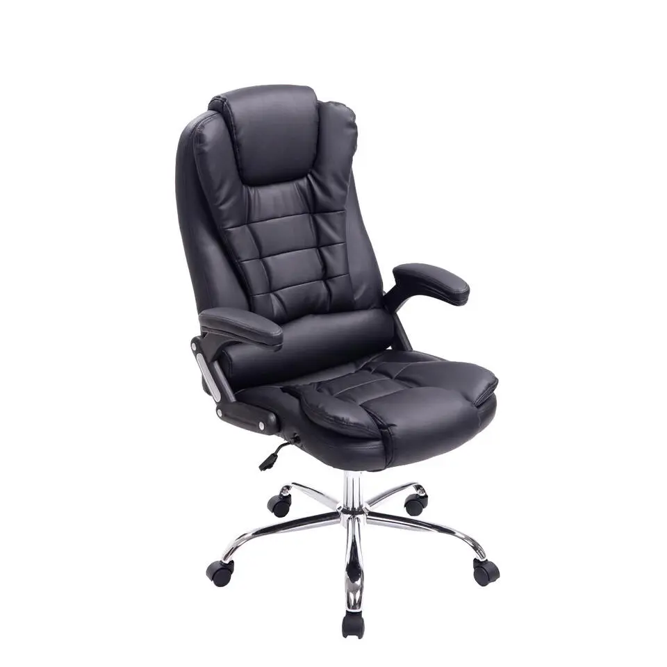 CLP Bureaustoel Thor chroom Frame - Kunstleer - zwart