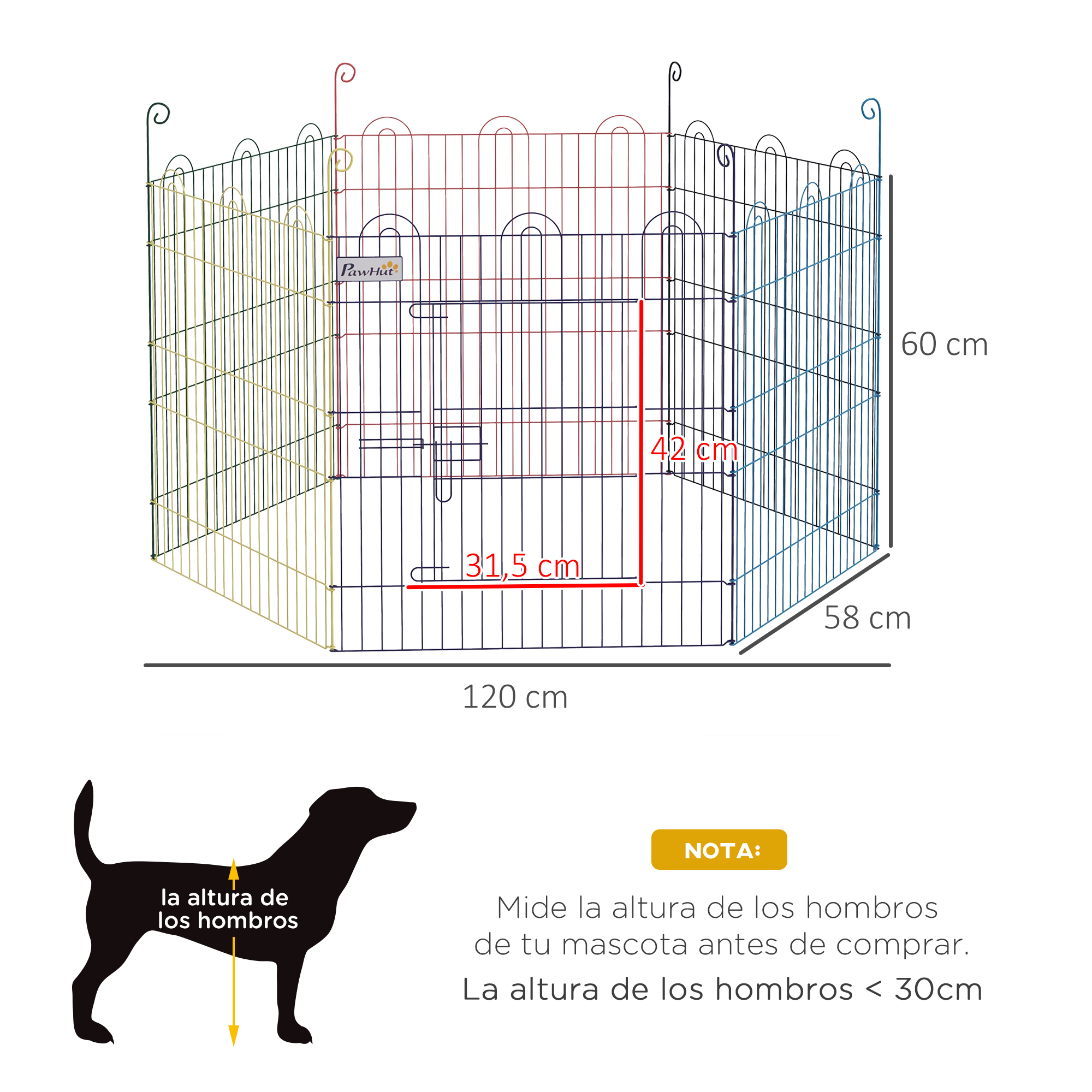 Parque infantil multicolorido para animais de estimação PawHut