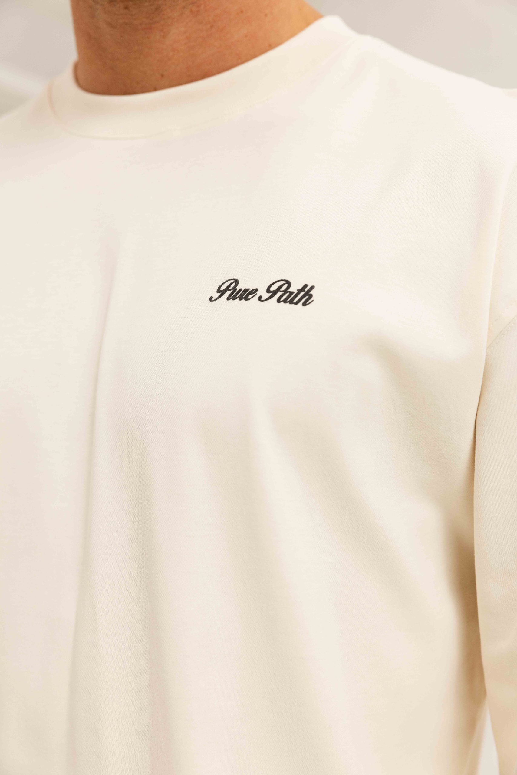 Pure Path Essence Of Life Longsleeve T-Shirt Heren Gebroken Wit
