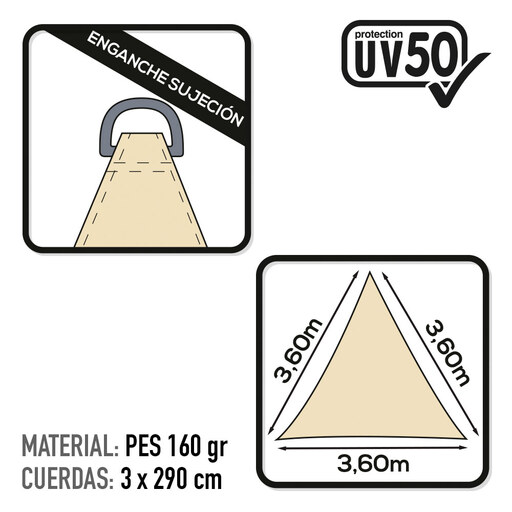 Toldo Sombreo Triangular Active Garden Uv50