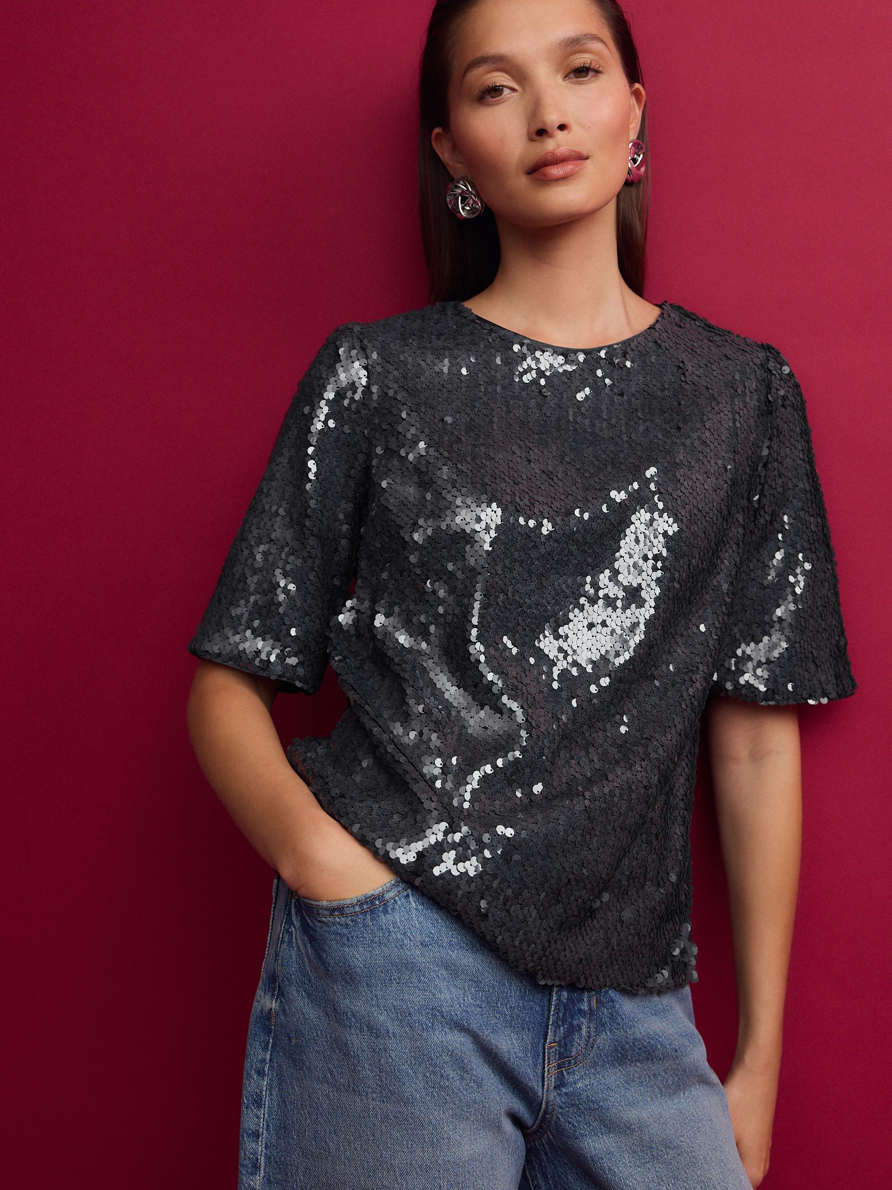Tin - T-shirt met lovertjes