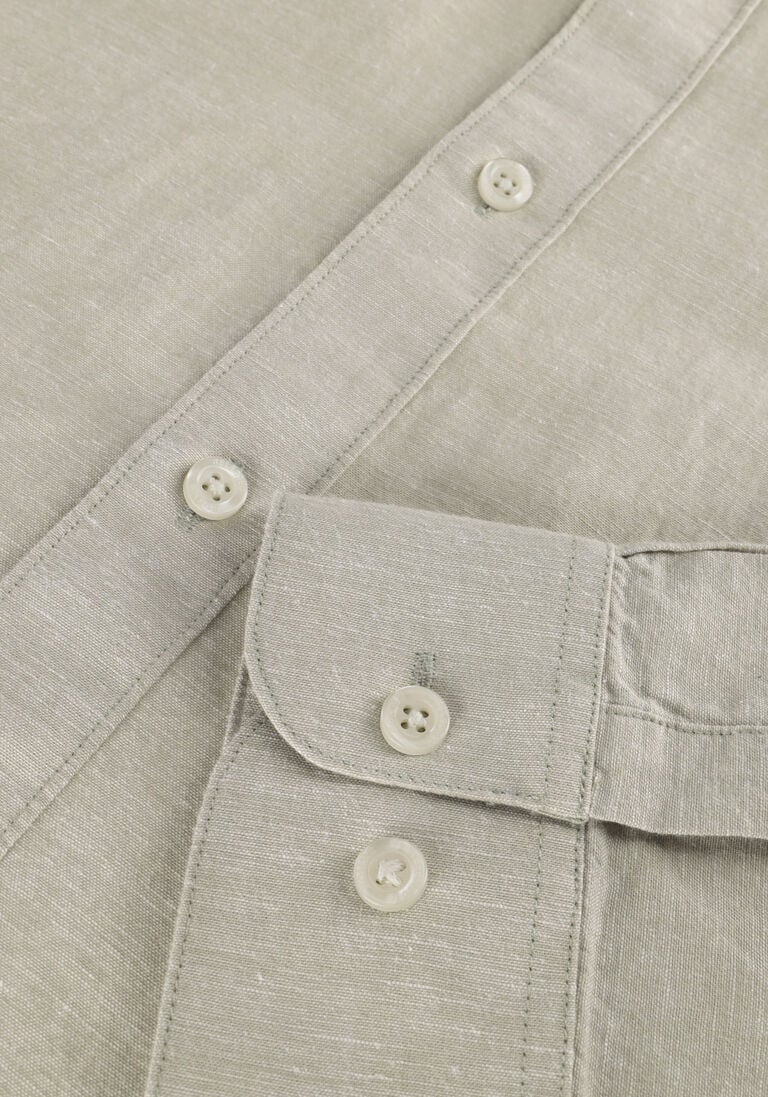 SELECTED HOMME groene selected homme casual overhemd slhregnew-linen shirt ls band