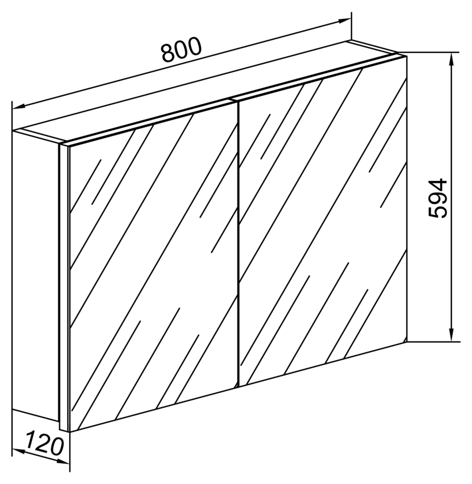 LED-Spiegelschrank BADINOS - Honig Eiche - 80 cm