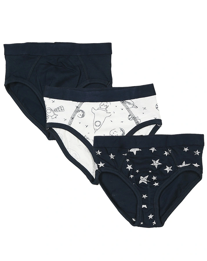 Slip SPACE & STARS 3er-Pack in weiß/marine