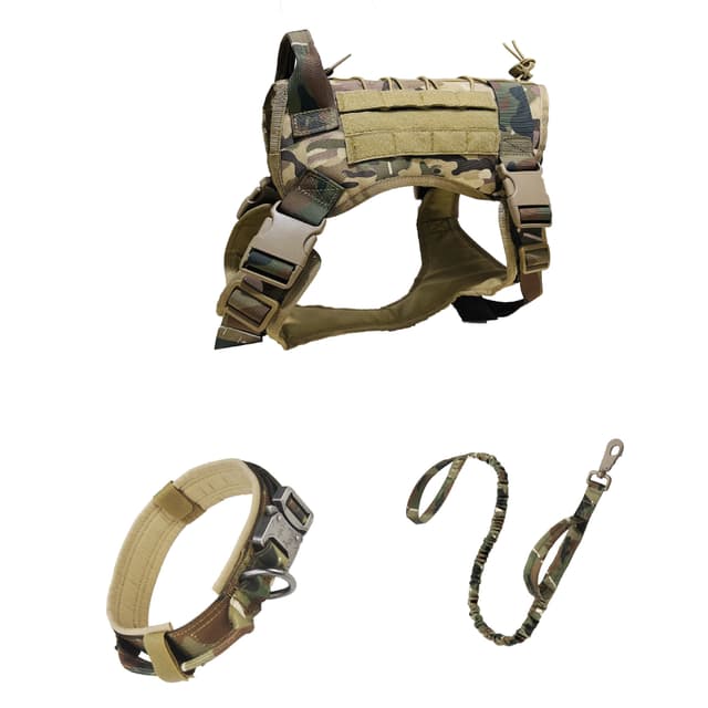 Tactical hundesele Service Hunde Sele i tre dele Sort XL
