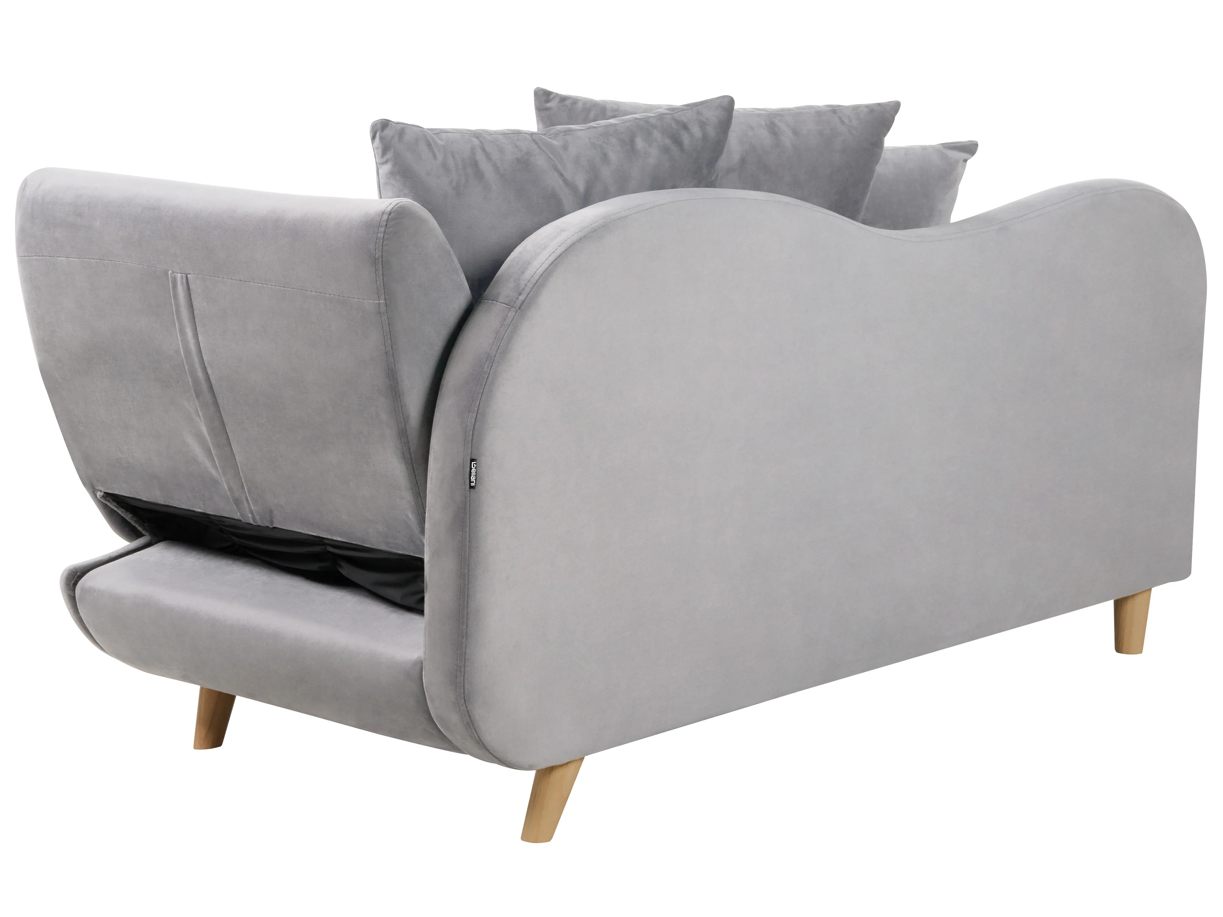 Rechtszijdige chaise longue MERI Fluweel Lichtgrijs met opbergruimte