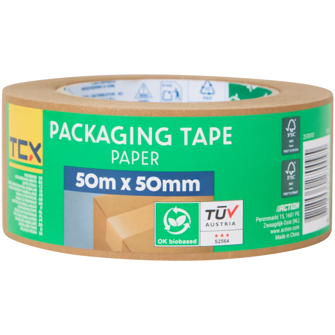 TCX papieren verpakkingstape 50 m x 50 mm